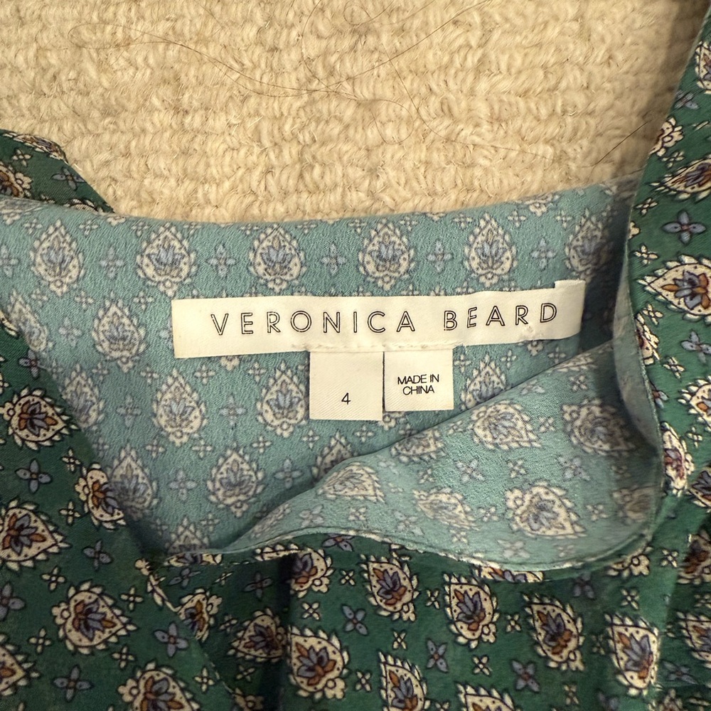 Veronica Beard Green Patterned Blouse - image 2